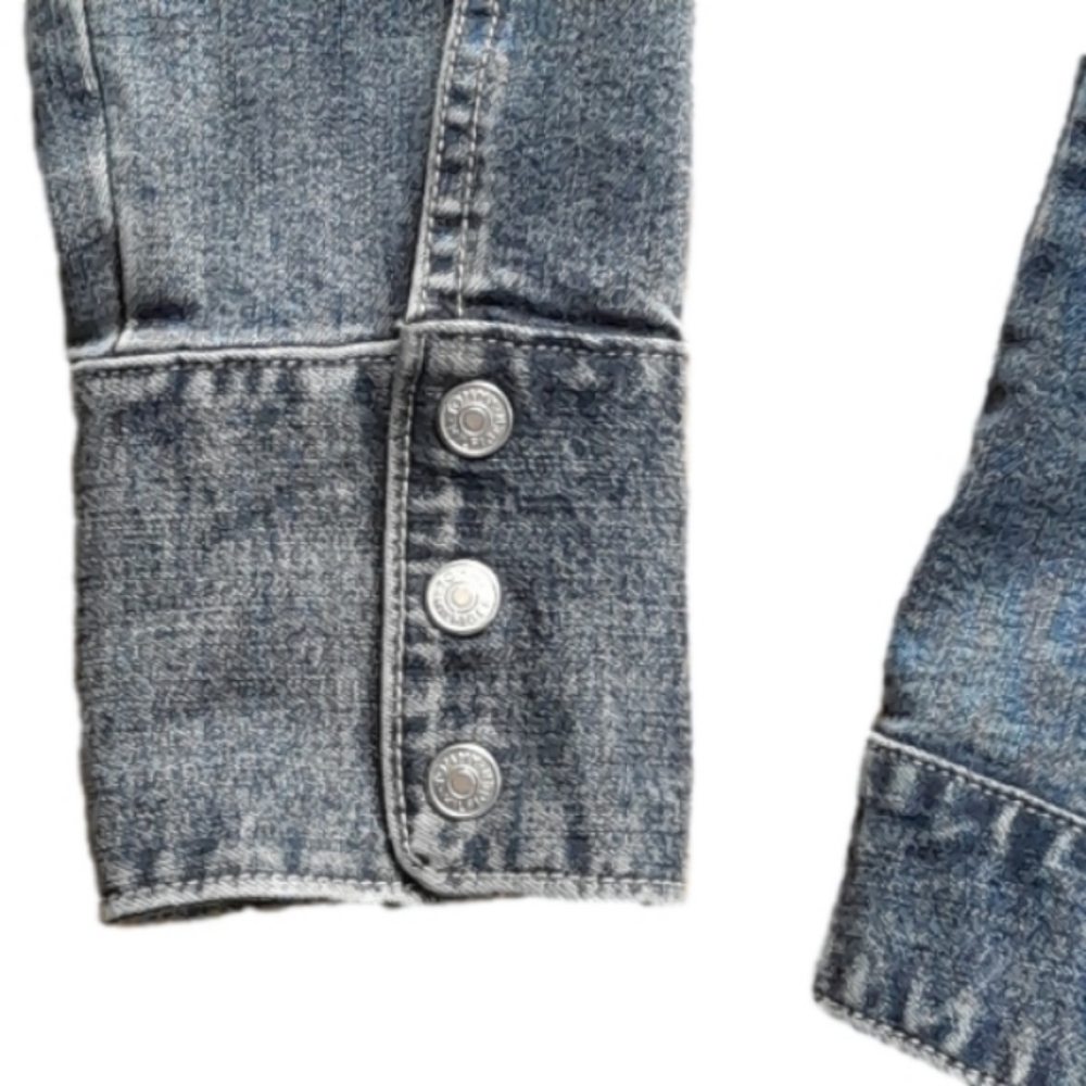Tommy Hilfiger Jean Jacket Harley Patch Women's M Snap Up Stretch Denim Stretch - Picture 6 of 15